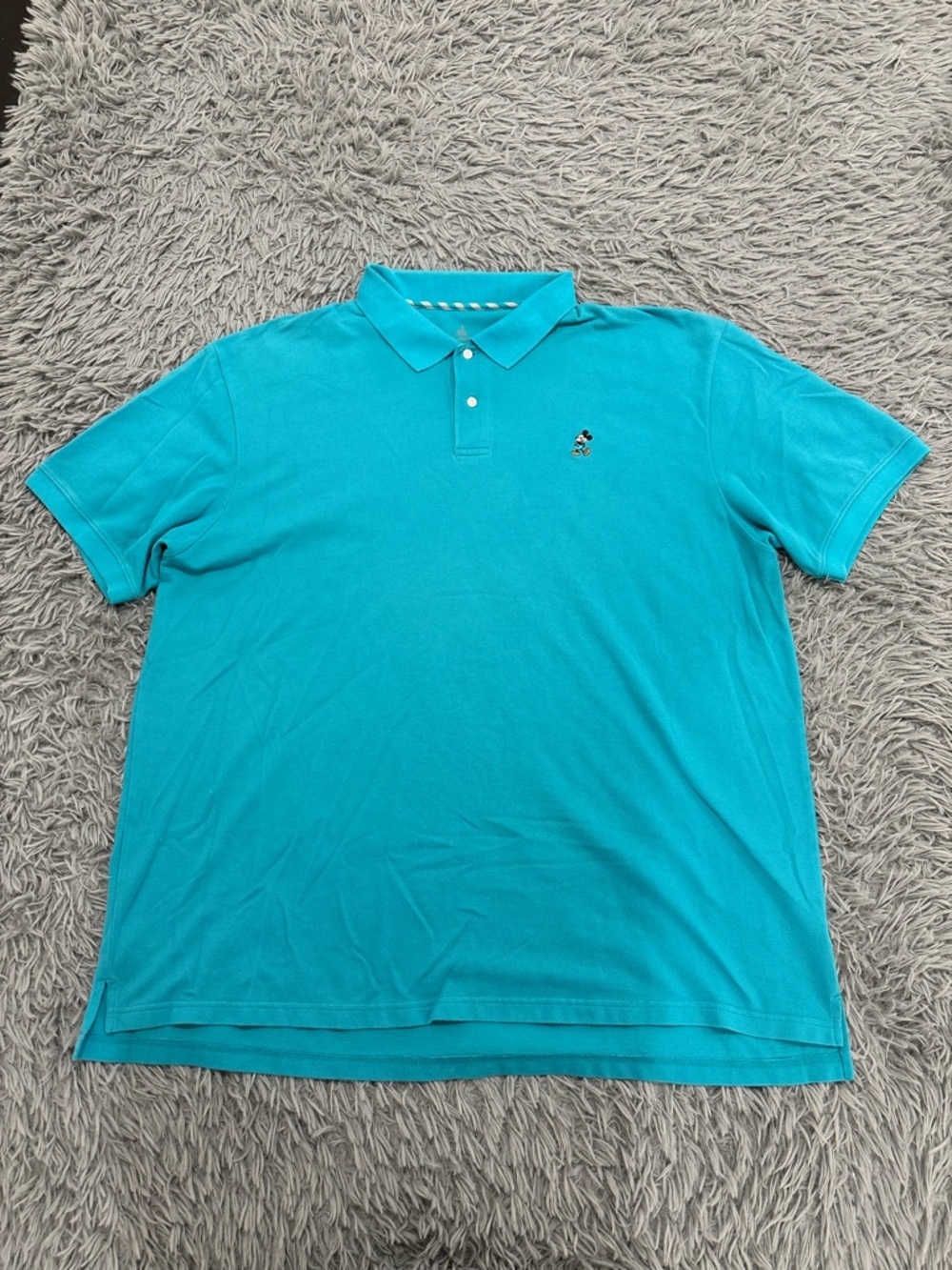 Disney Parks Mens Light Blue Polo Shirt 3XL Mickey Mouse Golf Performance Preppy